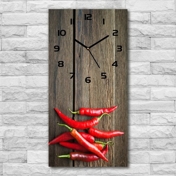 Nástěnné hodiny tiché Chilli papričky pl_zsp_30x60_c-f_119501609