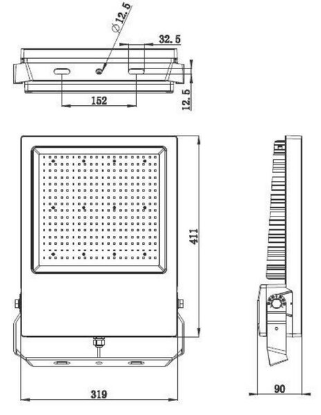 Deko-Light podlahové a nástěnné a stropní svítidlo Atik 220-240V AC/50-60Hz 152,00 W 4000 K 21350 lm 319 tmavě černá RAL 9005 732096