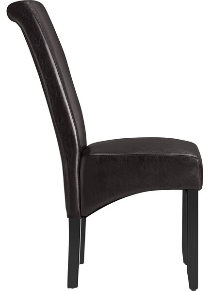 Tectake Jídelní židle ergonomická, masivní dřevo - hnědá, Sada 6 kusů