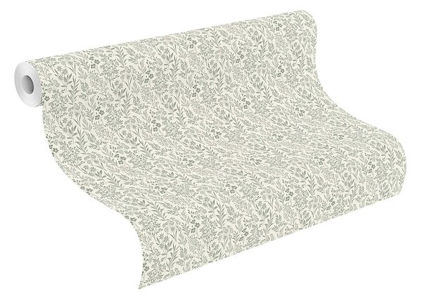 RASCH | Vliesová tapeta na zeď Farm Living 709353 | 0,53 x 10,05 m | bílá, zelená