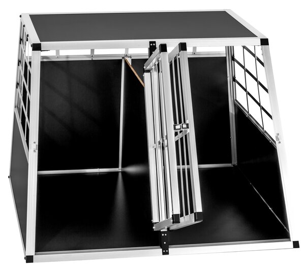 Tectake Přepravní box pro psa dvojitý s rovnou zadní stěnou - 97 x 90 x 69,5 cm