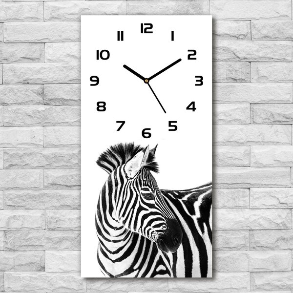 Nástěnné skleněné hodiny Zebra ve sněhu pl_zsp_30x60_c-f_121577688