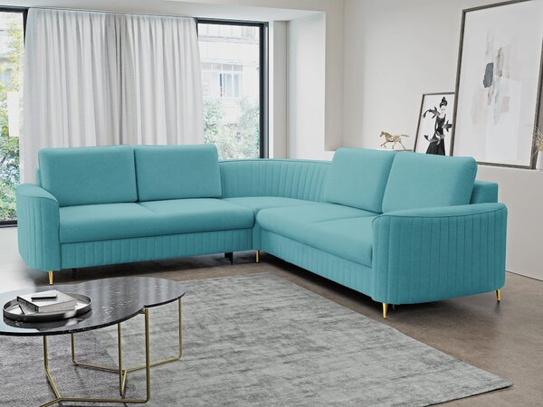 Rohová sedací souprava Loreen (tyrkysová) (P). Akce -25%