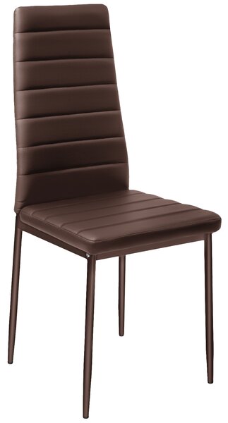 Tectake Jídelní židle, syntetická kůže - cappuccino, Sada 6 kusů
