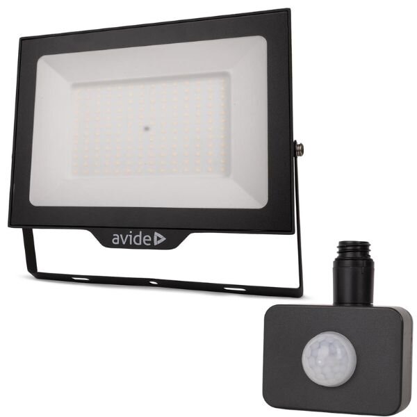 Prémiový ultratenký LED reflektor černý 150W 15000lm, denní, s čidlem pohybu, 3 roky