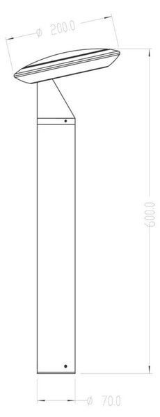 Deko-Light stojací svítidlo Bermuda 220-240V AC/50-60Hz 10,80 W 3000 K 600 lm 600 černošedá RAL 7021 733056