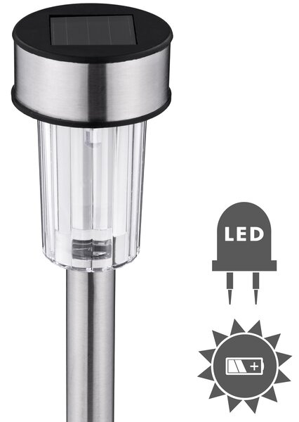 Tectake Zahradní solární světlo bílé LED zapichovací sada 24 ks - stříbrná