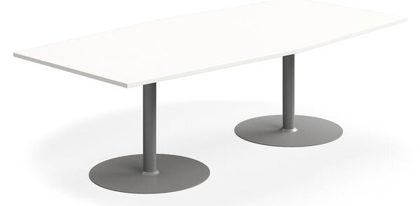 AJ Produkty Jednací stůl FLEXUS, 2400x1200 mm, bílá, stříbrná