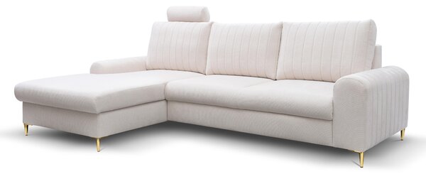 Rohová sedací souprava Monique (bílá) (L). Akce -25%