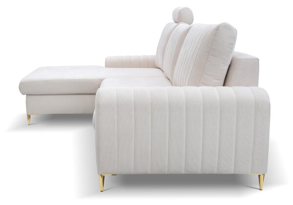 Rohová sedací souprava Monique (bílá) (L). Akce -25%