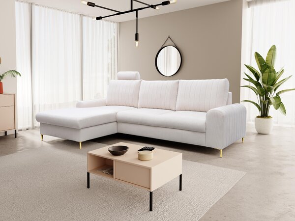 Rohová sedací souprava Monique (bílá) (L). Akce -25%