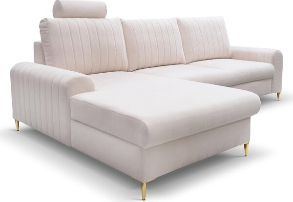 Rohová sedací souprava Monique (bílá) (L). Akce -25%