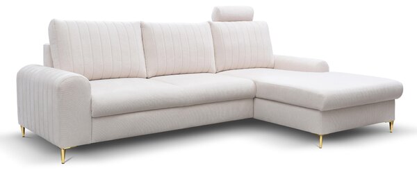 Rohová sedací souprava Monique (bílá) (P). Akce -25%