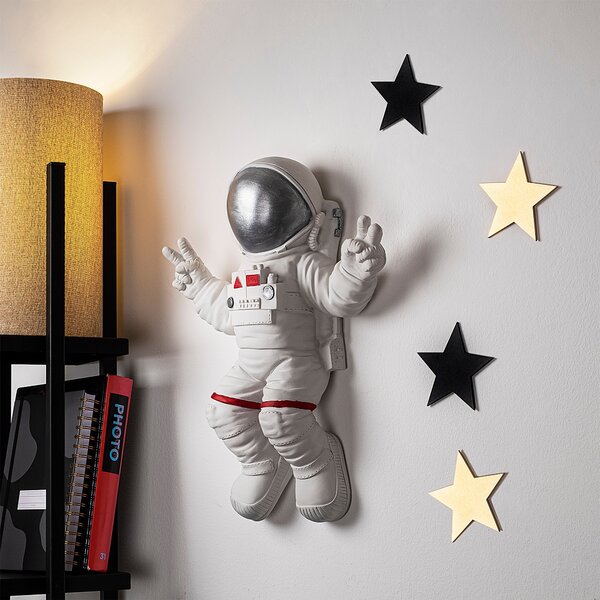 Wallity Nástěnná dekorace Astronaut bílá/šedá