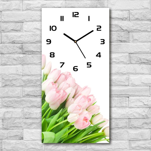 Nástěnné hodiny tiché Růžové tulipíny pl_zsp_30x60_c-f_22467427