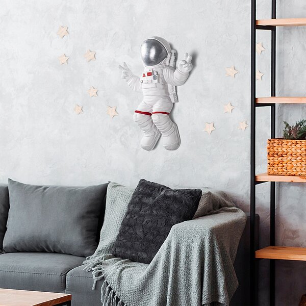 Wallity Nástěnná dekorace Astronaut bílá/šedá