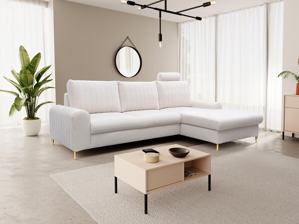 Rohová sedací souprava Monique (bílá) (P). Akce -25%