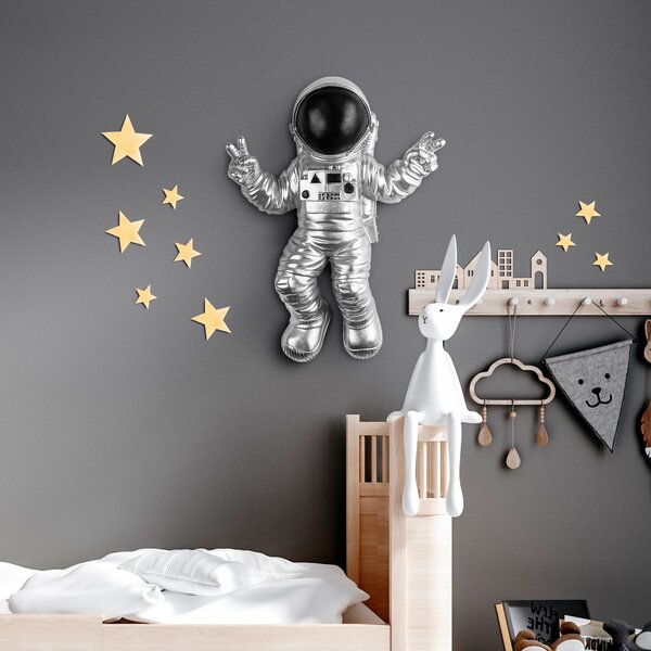 Wallity Nástěnná dekorace Astronaut stříbrná/černá