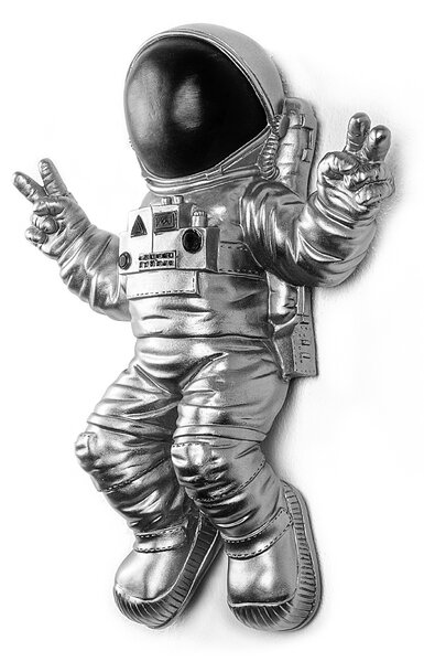 Wallity Nástěnná dekorace Astronaut stříbrná/černá