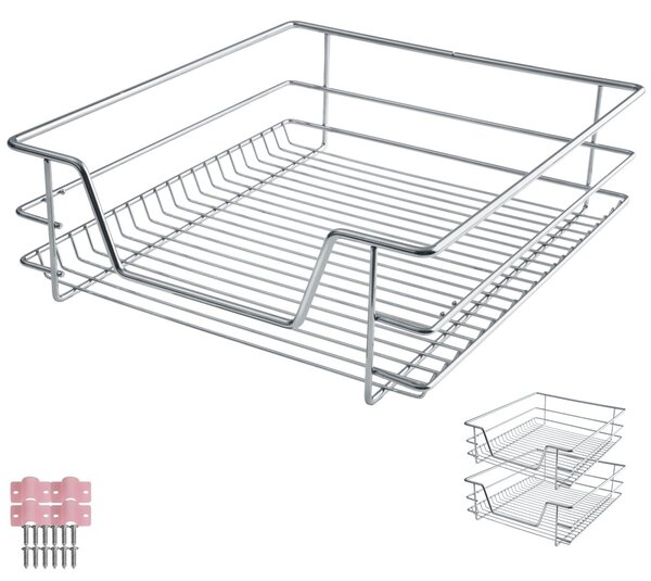 Tectake Teleskopická zásuvka do kuchyně, ložnice - 50 cm, Sada 2 kusů