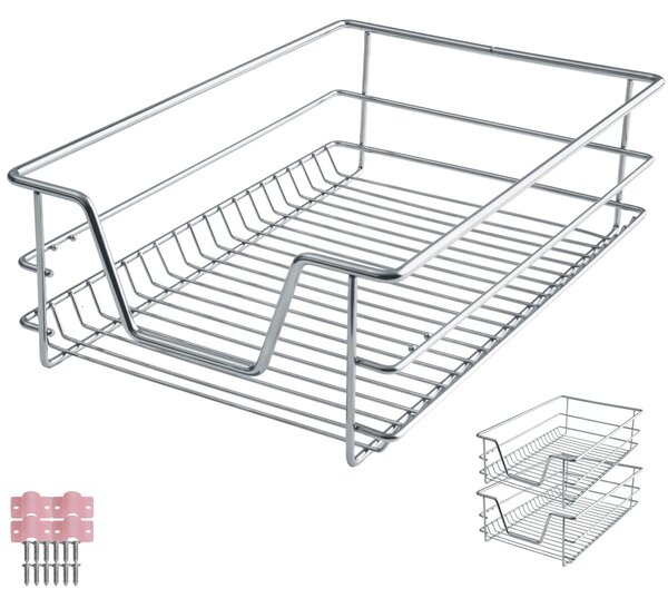 Tectake Teleskopická zásuvka do kuchyně, ložnice - 40 cm, Sada 2 kusů
