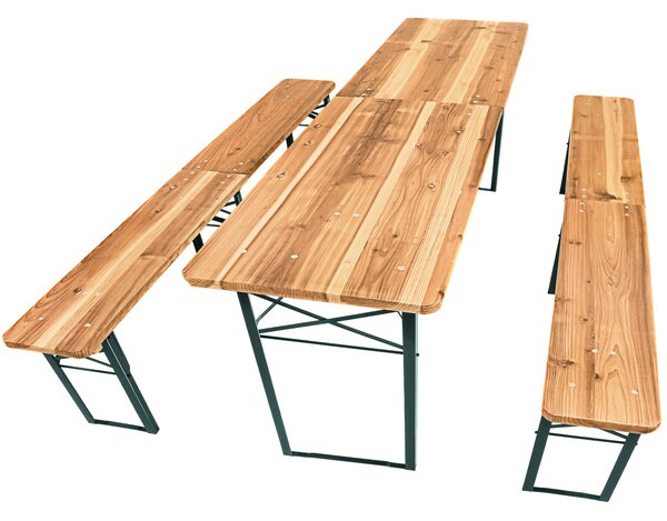 Tectake Zahradní pivní set dřevěný skládací - hnědá