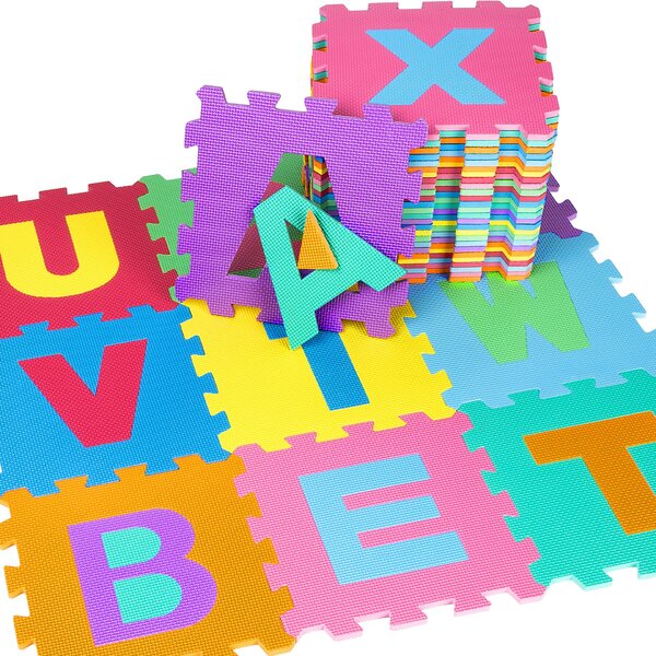 Tectake Pěnové puzzle na zem hrací puzzle koberec - barevná