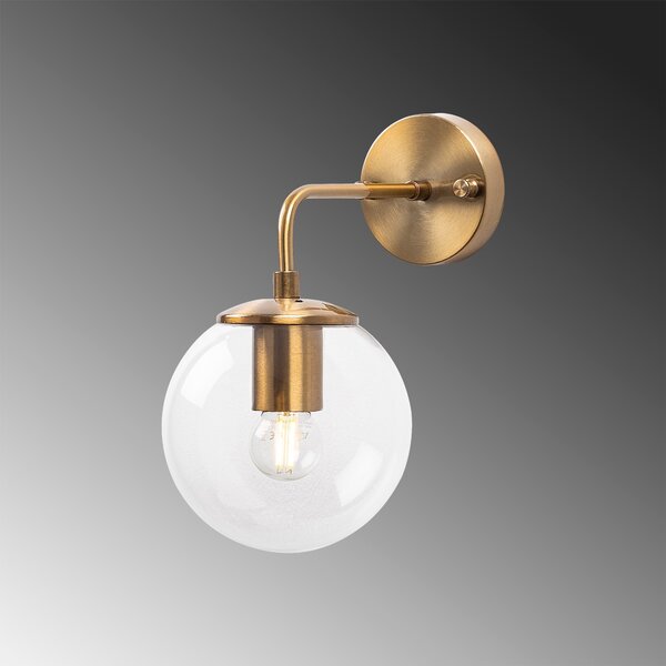 Opviq Nástěnná lampa Viran vintage zlatá/čiré sklo