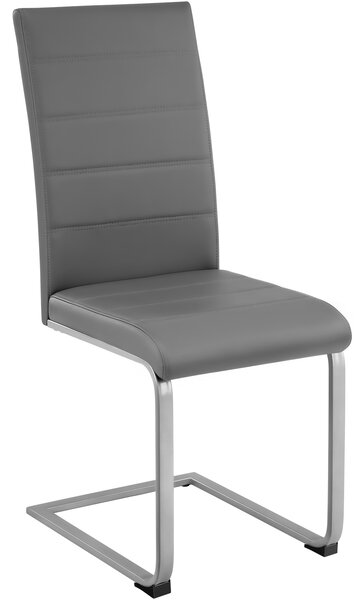 Tectake Houpací židle, umělá kůže - šedá, Sada 6 kusů