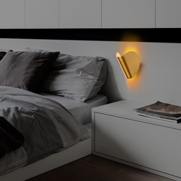 Opviq Nástěnná LED lampa Heybe zlatá
