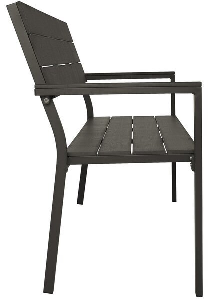 Tectake Zahradní lavička Line pro dvě osoby s hliníkovým rámem 128 x 59 x 88 cm - tmavě šedá