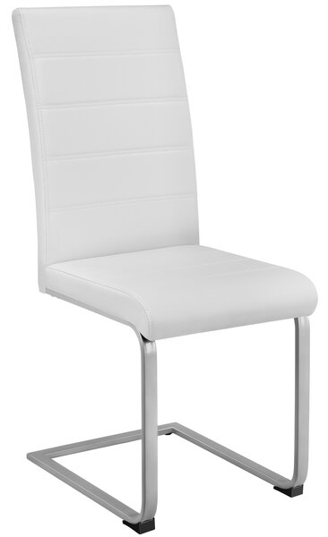 Tectake Houpací židle, umělá kůže - bílá, Sada 8 kusů