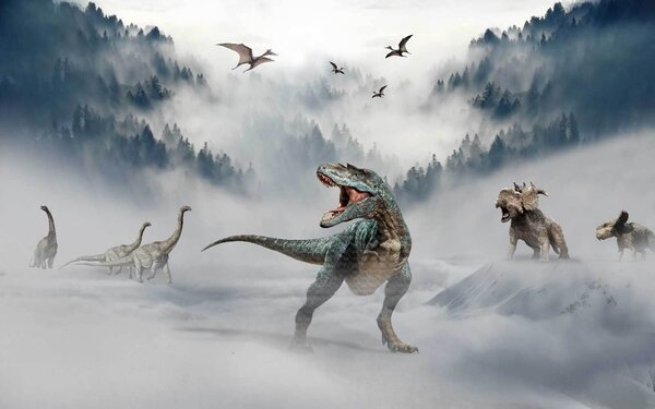Fototapeta Dinosaurus s otevřenou tlamou, Fototapety - Muralas.cz