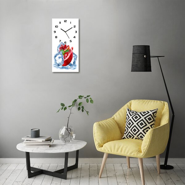 Nástěnné skleněné hodiny Granátové jablko a led pl_zsp_30x60_c-f_62722743