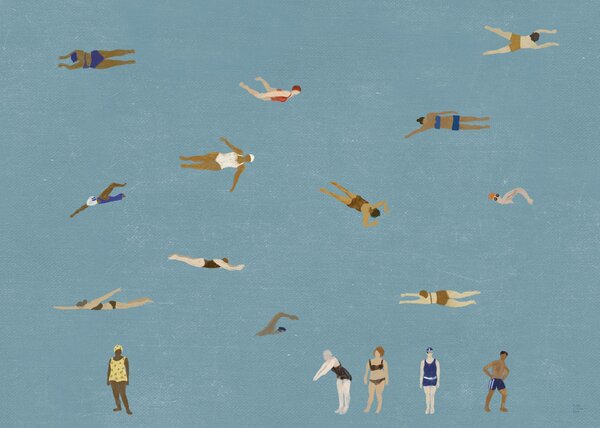Plakát Swimmers 70 × 50 cm