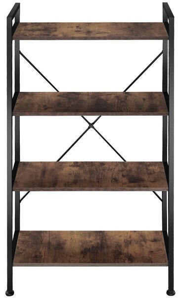 Tectake Regál Leeds industrial 67,5 x 31,5 x 121,5 cm - Industriální dřevo tmavé, rustikální