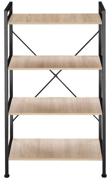 Tectake Regál Leeds industrial 67,5 x 31,5 x 121,5 cm - Industrial světlé dřevo, dub Sonoma