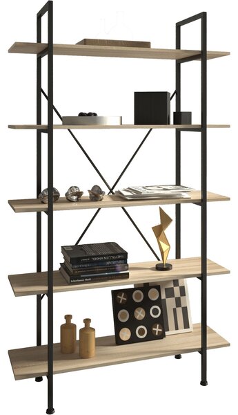 Tectake Regál Glasgow industrial 106 x 34,5 x 179,5 cm - Industrial světlé dřevo, dub Sonoma