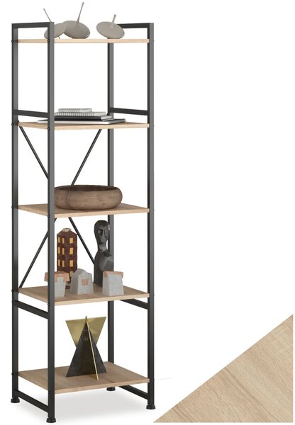 Tectake Regál Manchester industrial 47,5 x 34,5 x 151,5 cm - Industrial světlé dřevo, dub Sonoma