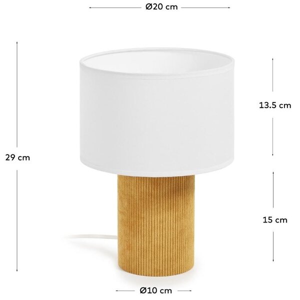 Kave Home Žlutá stolní lampa Bianella 29 cm