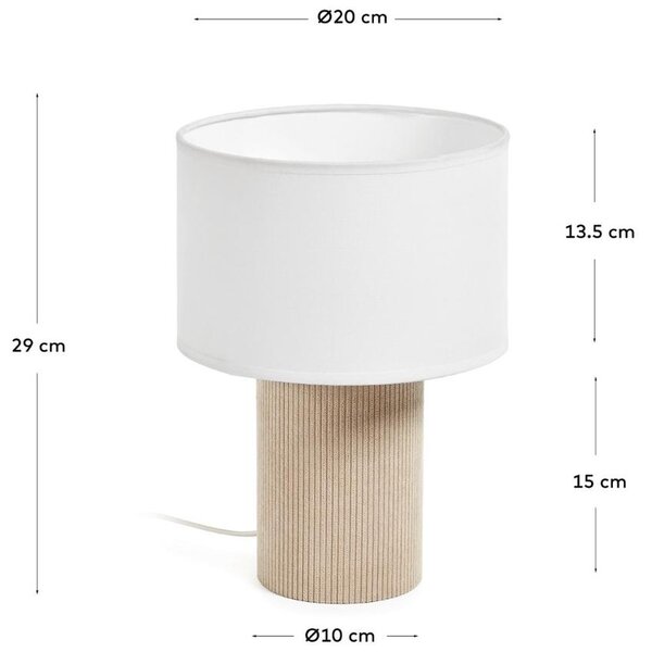 Kave Home Béžová stolní lampa Bianella 29 cm