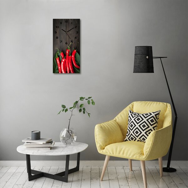 Nástěnné hodiny tiché Chilli papričky pl_zsp_30x60_c-f_68584062