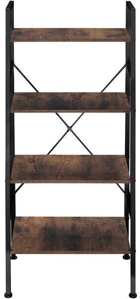 Tectake Žebříkový regál Newcastle industrial 57,5 ​​x 35,5 x 139 cm - Industriální dřevo tmavé, rustikální
