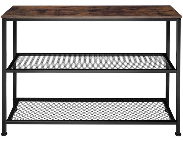 Tectake Konzolový stolek Bristol 100x30x81cm - Industriální dřevo tmavé, rustikální