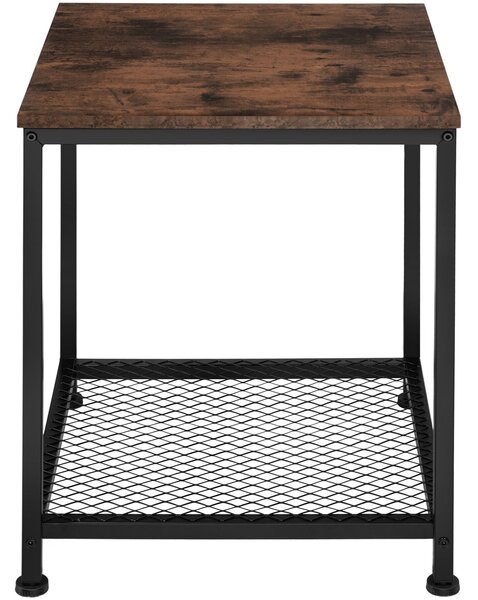 Tectake Odkládací stolek Derby 45,5x45,5x55,5cm - Industriální dřevo tmavé, rustikální