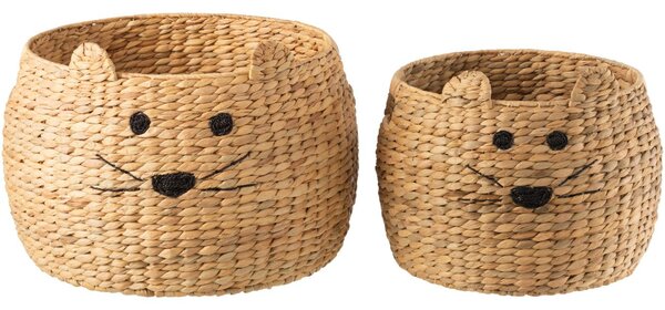 -25 % Dny MOMENTI– Set dvou úložných košů na hračky z vodního hyacintu J-line Sandara 41/46 cm