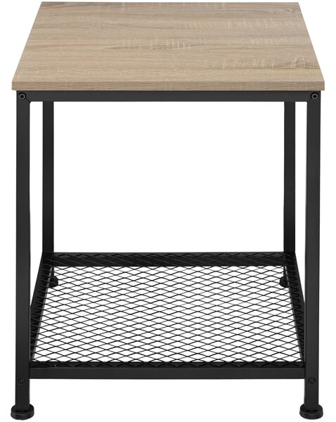 Tectake Odkládací stolek Derby 45,5x45,5x55,5cm - Industrial světlé dřevo, dub Sonoma