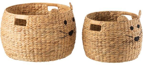 -25 % Dny MOMENTI– Set dvou úložných košů na hračky z vodního hyacintu J-line Sandara 41/46 cm