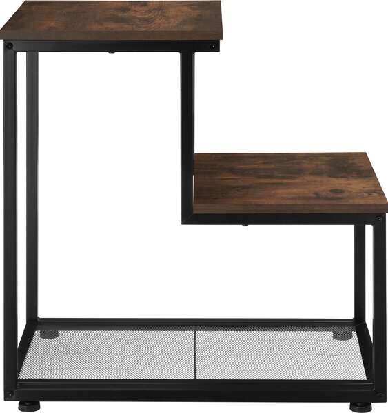 Tectake Odkládací stolek Halifax 60,5x35,5x60,5cm - Industriální dřevo tmavé, rustikální
