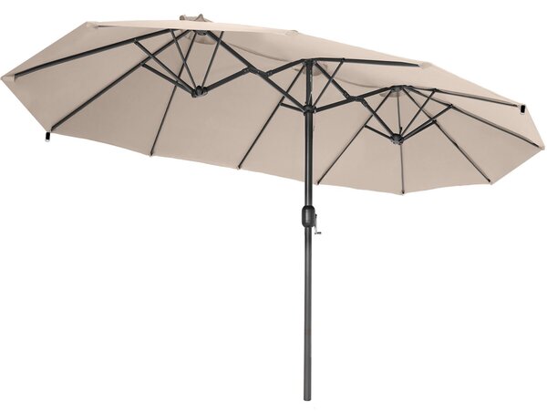 Tectake Slunečník Silia 460x270cm extra široký s ochranným potahem - béžová